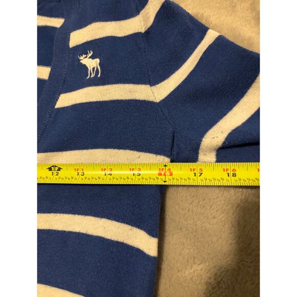 Abercrombie & Fitch Y2K Navy Striped Cardigan Sweater Small - Picture 7 of 7
